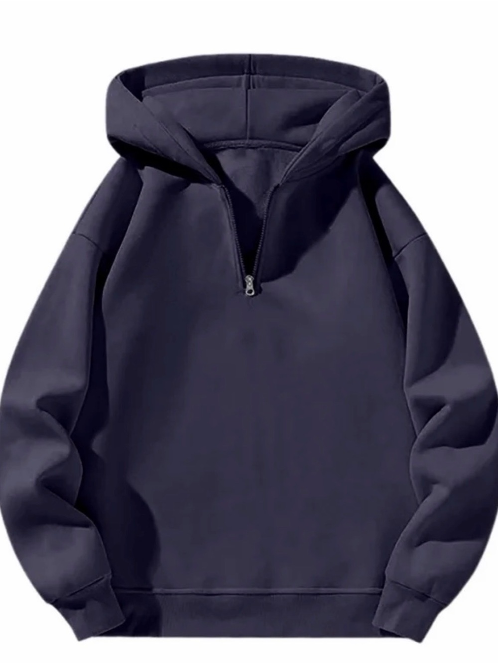 Half-Zip Hooded Pullover Sweatshirt - Navy